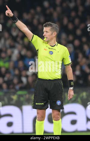 Naples, Italie. 08 mars 2024. Daniele Orsato arbitre lors du match de Serie A entre SSC Napoli vs Torino FC au Diego Armando Maradona Stadium crédit : Independent photo Agency/Alamy Live News Banque D'Images