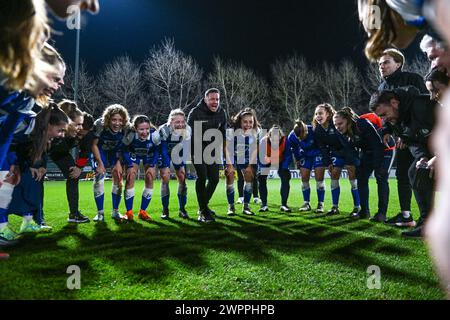 Gand, Belgique. 08 mars 2024. L'entraîneur adjoint Angelo Gaytant de AA Gent Ladies et de l'équipe Gent photographié après un match de football féminin entre AA Gent Ladies et Club Brugge YLA le 18ème jour de la saison 2023 - 2024 de la Super League belge Lotto Womens, le vendredi 8 mars 2024 à Gent, BELGIQUE . Crédit : Sportpix/Alamy Live News Banque D'Images