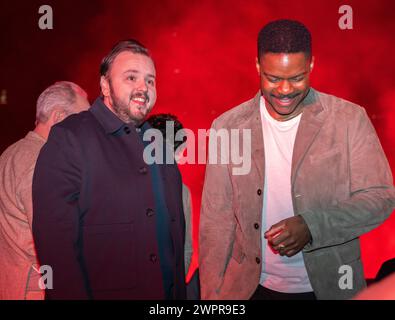 Austin, États-Unis . 08 mars 2024. John Bradley et Jovan Adepo assistent à la promotion SXSW de 3 Body Problem le 8 mars 2024 à Austin, Texas. (Photo de Stephanie Tacy/Sipa USA) crédit : Sipa USA/Alamy Live News Banque D'Images