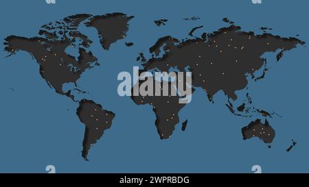 Carte du monde avec réseau de connexion global Banque D'Images