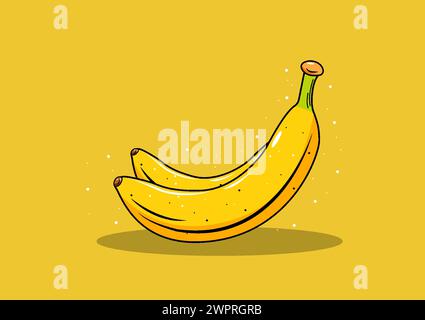 Illustration vectorielle de dessin animé d'une banane jaune. Cette œuvre d'art ludique capture la couleur vive et la forme incurvée d'une banane mûre, parfaite pour le dessin animé Illustration de Vecteur