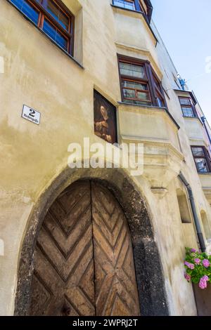 Hall in Tirol : vieille ville, maison dans l'allée Rosengasse dans la région Hall-Wattens, Tyrol, Autriche Banque D'Images