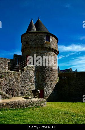 Intérieur du Château Fougères en Normandie, France, Europe Banque D'Images