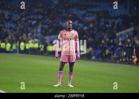 Glen Kamara de Leeds United pendant le match du Sky Bet Championship Sheffield mercredi vs Leeds United à Hillsborough, Sheffield, Royaume-Uni, 8 mars 2024 (photo de Craig Cresswell/News images) in, le 8/03/2024. (Photo de Craig Cresswell/News images/Sipa USA) crédit : Sipa USA/Alamy Live News Banque D'Images