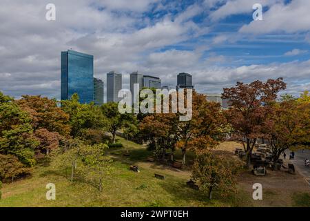 Parc du Château d'Osaka à l'automne Banque D'Images