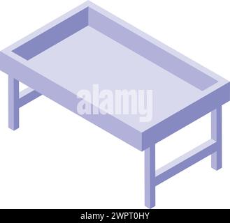 Vecteur isométrique d'icône de plateau repas en plastique. Vaisselle de cuisine. Support de cuisine Illustration de Vecteur