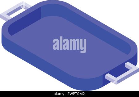 Vecteur isométrique d'icône de plateau repas de menu. Support pour plats de restauration. Restaurant servant un plateau Illustration de Vecteur