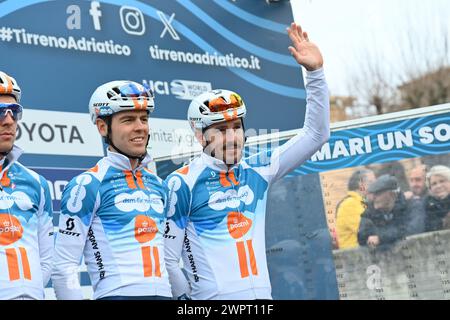 DEGENKOLB John TEAM DSM-FIRMENICH POSTNL lors de la 59ème Tirreno-Adriatico 2024, étape 6 à un km de Sassoferrato à Cagli (Monte Petrano) le 09 mars 2024 à Cagli (Monte Petrano), Marches, Italie. (Photo de Gian Mattia D'Aberto/LaPresse) crédit : LaPresse/Alamy Live News Banque D'Images