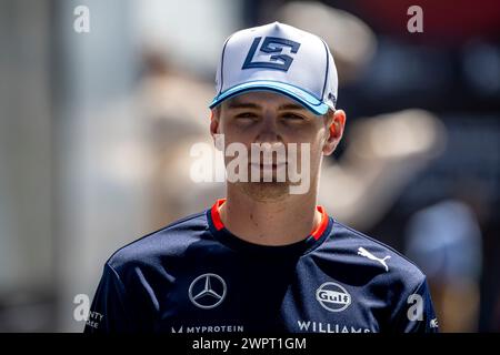 Jeddah, Arabie Saoudite, mars 08, Logan Sargeant, des États-Unis, concourt pour Williams Racing. Qualifications, manche 02 du championnat de formule 1 2024. Crédit : Michael Potts/Alamy Live News Banque D'Images