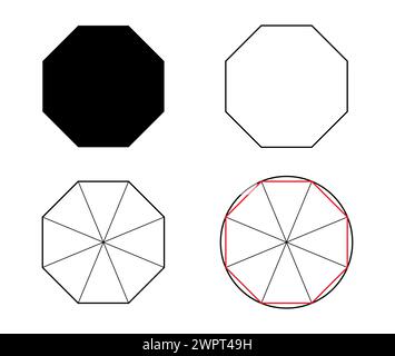Vecteur géométrique de formes octogonales pour les enseignants et les étudiants. Illustration de Vecteur