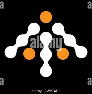 Abstrait mouvement de point connecté ronds blobs transition metaballs. Illustration de Vecteur