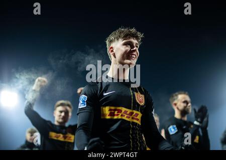 Hvidovre, Danemark. 08 mars 2024. Kaare Barslund du FC Nordsjaelland remercie les fans après le match de 3F Superliga entre Hvidovre IF et FC Nordsjaelland à la Pro ventilation Arena de Hvidovre. (Crédit photo : Gonzales photo/Alamy Live News Banque D'Images