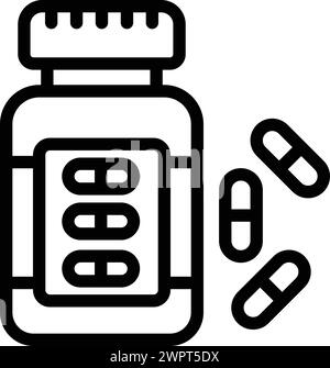 Vecteur de contour d'icône de pilules contraceptives. Médicament de lutte contre la naissance de l'enfant. Régime de prévention de la fécondation Illustration de Vecteur