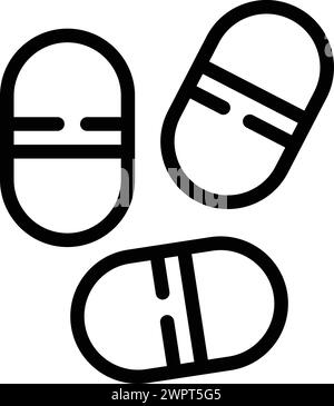 Vecteur de contour d'icône de contraception de thérapie hormonale. Régime de soins de santé des femmes. Médication préventive de la grossesse Illustration de Vecteur