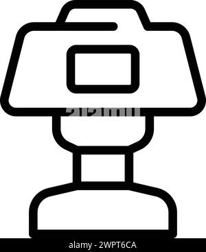 Vecteur de contour d'icône de lampe de veilleuse. Éclairage nocturne de la chambre. Spot lumineux chaud Illustration de Vecteur