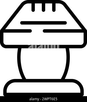 Vecteur de contour d'icône de lampe de chambre. Veilleuse intérieure. Ambiance confortable pour dormir Illustration de Vecteur