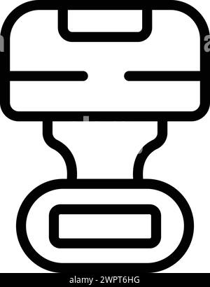 Vecteur de contour d'icône de lampe nocturne. Unité d'éclairage de couchage. Veilleuse illuminatrice de chambre Illustration de Vecteur