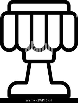 Vecteur de contour d'icône d'éclairage nocturne. Dispositif de chambre à coucher avec foudre. Veilleuse intérieure lumineuse Illustration de Vecteur