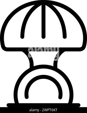 Vecteur de contour d'icône de lumière de sommeil. Appareil ménager lumineux. Veilleuse intérieure chaude Illustration de Vecteur