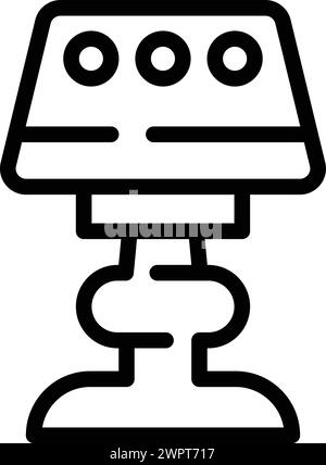 Vecteur de contour d'icône de veilleuse d'aide au sommeil. Lanterne d'ambiance chaleureuse. Lampe de nuit luminescente Illustration de Vecteur