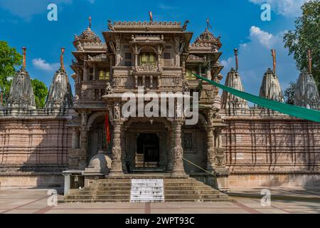 Temple de Hutheesing Jain, site de l'UNESCO, Ahmedabad, Gujarat, Inde Banque D'Images