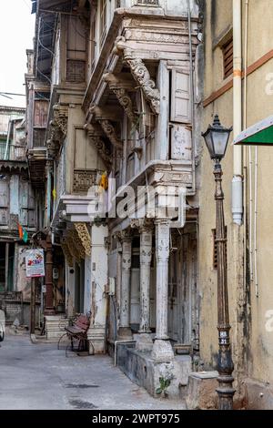 Vieille ville du site UNESCO, Ahmedabad, Gujarat, Inde Banque D'Images