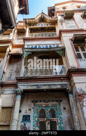 Vieille ville du site UNESCO, Ahmedabad, Gujarat, Inde Banque D'Images