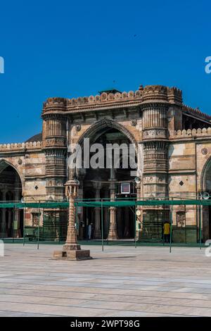 Mosquée Jama, site UNESCO, Ahmedabad, Gujarat, Inde Banque D'Images