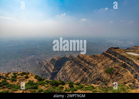 Kalika Shakti Peeth Pavagadh Temple, site UNESCO Champaner-Pavagadh Archaeological Park, Gujarat, Inde Banque D'Images