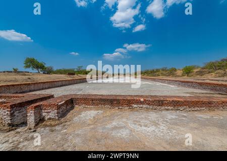 Lothal site le plus méridional de l'ancienne civilisation de la vallée de l'Indus, Gujarat, Inde Banque D'Images