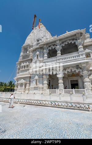 Marbre construit Dharamshala Manilaxmi Tirth Jain Temple, Gujarat, Inde Banque D'Images