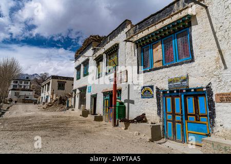 Maisons tibétaines à Lo Manthang, capitale du Royaume de Mustang, Népal Banque D'Images