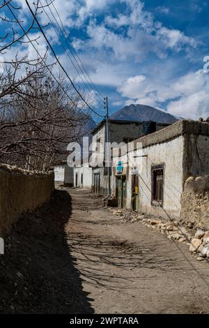 Village de Tsarang, Royaume de Mustang, Népal Banque D'Images