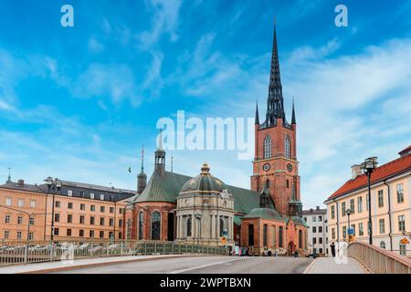 Construction de la Riddarholm Riddarholm Kyrka (église) à Stockholm, Suède Banque D'Images