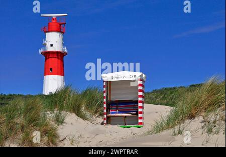 Île de Borkum, le phare électrique, Frise orientale, basse-Saxe, République fédérale d'Allemagne Banque D'Images