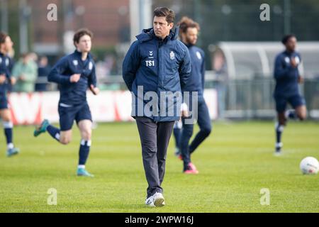 HAARLEM. 09-03-2024. Sportpark Spanjaardslaan. Betnation Divisie Dutch Tweede Divisie Football saison 2023/2024. Kon. Entraîneur / entraîneur du HFC Gertjan Tamerus avant le match Koninklijke HFC - VV Katwijk. Crédit : Pro Shots/Alamy Live News Banque D'Images