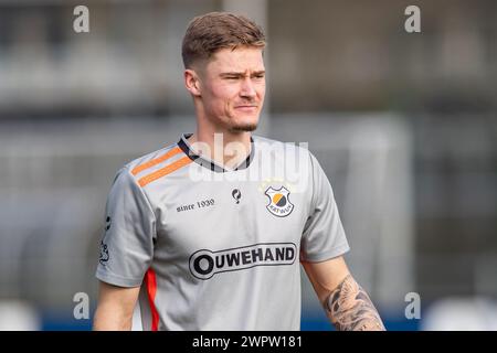 HAARLEM. 09-03-2024. Sportpark Spanjaardslaan. Betnation Divisie Dutch Tweede Divisie Football saison 2023/2024. Katwijk joueur des Kunst avant le jeu Koninklijke HFC - VV Katwijk. Crédit : Pro Shots/Alamy Live News Banque D'Images