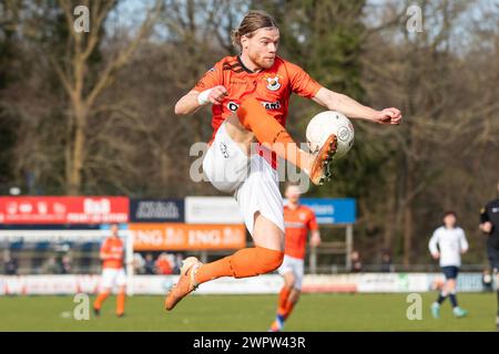 HAARLEM. 09-03-2024. Sportpark Spanjaardslaan. Betnation Divisie Dutch Tweede Divisie Football saison 2023/2024. Katwijk joueur Bart sinteur pendant le jeu Koninklijke HFC - VV Katwijk. Crédit : Pro Shots/Alamy Live News Banque D'Images