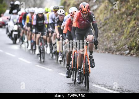 Le belge Laurens de plus d'Ineos Grenadiers photographié en action lors de la septième étape de la course cycliste par étapes de huit jours Paris-Nice, à 104 km de Nice à Madone d'Utelle, France, samedi 09 mars 2024. BELGA PHOTO JASPER JACOBS crédit : Belga News Agency/Alamy Live News Banque D'Images