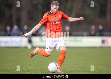 HAARLEM. 09-03-2024. Sportpark Spanjaardslaan. Betnation Divisie Dutch Tweede Divisie Football saison 2023/2024. Katwijk joueur Bart sinteur pendant le jeu Koninklijke HFC - VV Katwijk. Crédit : Pro Shots/Alamy Live News Banque D'Images