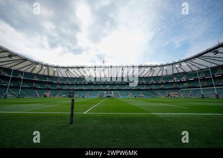 Twickenham, Royaume-Uni. 09 mars 2024. Vue générale du stade de Twickenham avant le match Guinness 6 Nations 2024 Angleterre vs Irlande au stade de Twickenham, Twickenham, Royaume-Uni, le 9 mars 2024 (photo par Steve Flynn/News images) à Twickenham, Royaume-Uni le 9/03/2024. (Photo par Steve Flynn/News images/SIPA USA) crédit : SIPA USA/Alamy Live News Banque D'Images