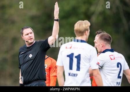 HAARLEM. 09-03-2024. Sportpark Spanjaardslaan. Betnation Divisie Dutch Tweede Divisie Football saison 2023/2024. Arbitre Marco Oosting pendant le match Koninklijke HFC - VV Katwijk. Crédit : Pro Shots/Alamy Live News Banque D'Images