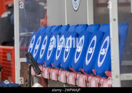 Crawley, Royaume-Uni. 09 mars 2024. Broadfield Stadium, Crawley, le 9 mars 2024 ; la scène se déroule avant le match de la FA Cup Adobe Womens entre Brighton et Hove Albion et Manchester United au Broadfield Stadium, Crawley. (Tom Phillips/SPP) crédit : photo de presse sportive SPP. /Alamy Live News Banque D'Images