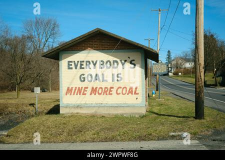 Everybodys Goal est le signe de charbon plus à Coaldale, Pennsylvanie Banque D'Images
