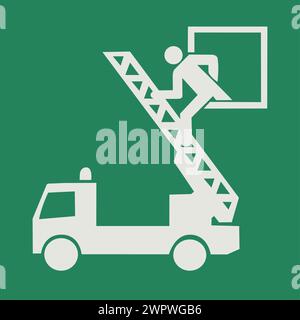 PICTOGRAMME DE SIGNALISATION DE CONDITION DE SÉCURITÉ, FENÊTRE DE SECOURS ISO 7010 – E017 Illustration de Vecteur