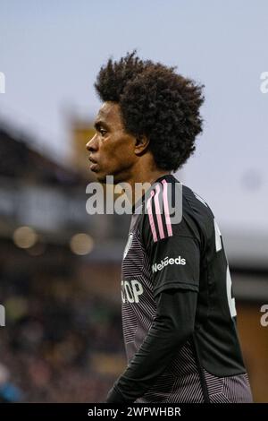 9 mars 2024 ; stade Molineux, Wolverhampton, West Midlands, Angleterre; premier League Football, Wolverhampton Wanderers contre Fulham ; Willian of Fulham Banque D'Images