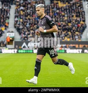 9 mars 2024 ; stade Molineux, Wolverhampton, West Midlands, Angleterre; premier League Football, Wolverhampton Wanderers contre Fulham ; Andreas Pereira de Fulham Banque D'Images