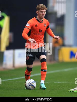 9 mars 2024 ; Tannadice Park, Dundee, Écosse : Scottish Championship Football, Dundee United contre Arbroath ; Kai Fotheringham de Dundee United Banque D'Images