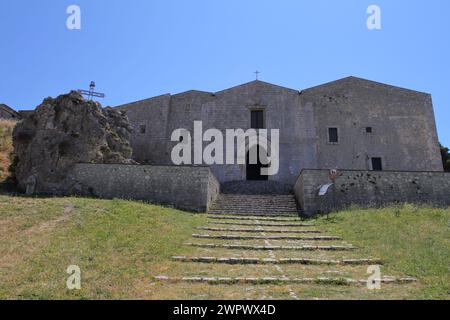 Vues de Caltabellotta Cathédrale Maria Santissima Assunta (Cathédrale de Triokala), Sicile, Italie Banque D'Images