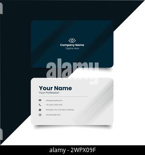 Mise en page simple de la carte de visite. carte de visite et carte de visite modernes et créatives. Clean Design.Corporate modèle de conception, propre modèle professionnel d'entreprise Illustration de Vecteur